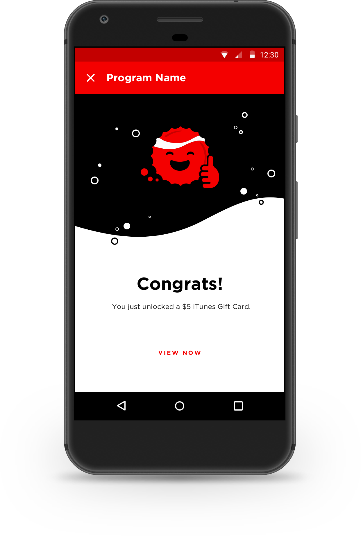 Reward unlocked congratulations screen