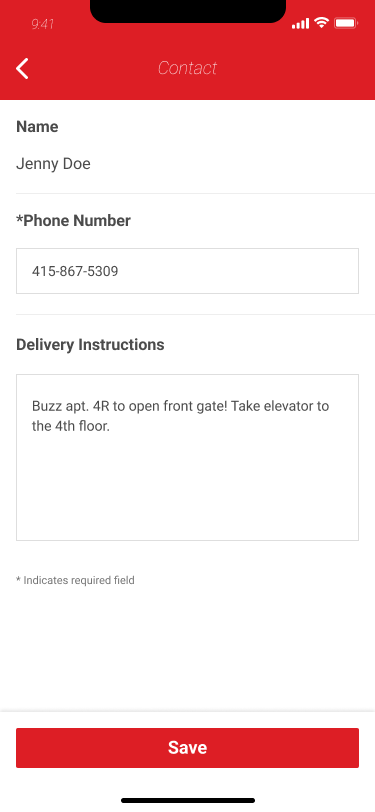 Checkout contact step
