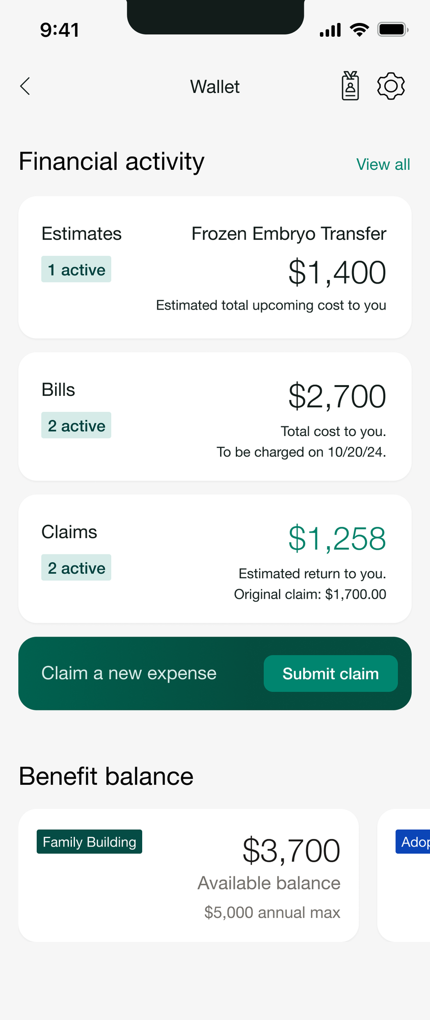 Dashboard redesign — after, every category visible at a glance
