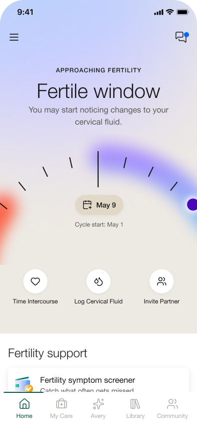 Fertility home redesign — in progress